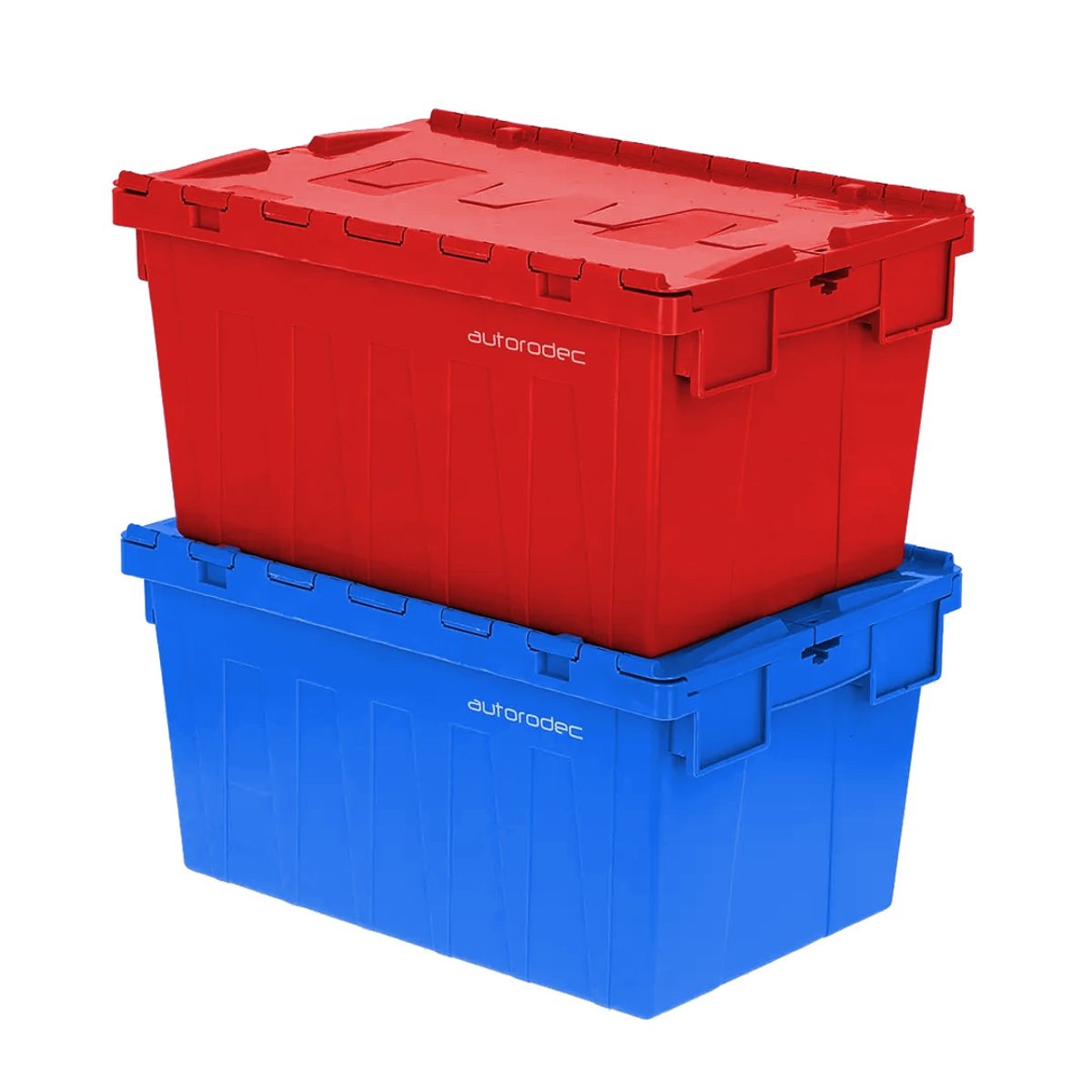 AUTORODEC - Pack de 2 cajas logísticas de 40 x 60 x 31.5 cm Azul/Roja