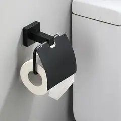 GENERICO - Porta Confort Papel Higiénico Aluminio Negro