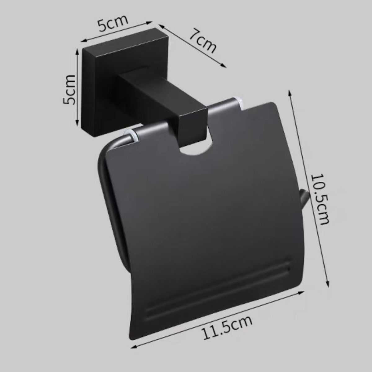 GENERICO - Porta Confort Papel Higiénico Aluminio Negro