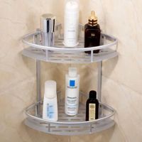 Repisa Mural Esquinero Para Baño Ducha Aluminio De 2 Niveles