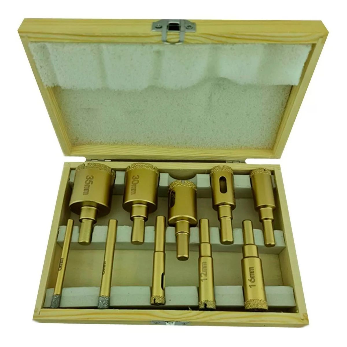 GENERICO - Brocas Copa P/ Ceramica Marmol Vidrio 6-35mm 10 Pcs Crownman