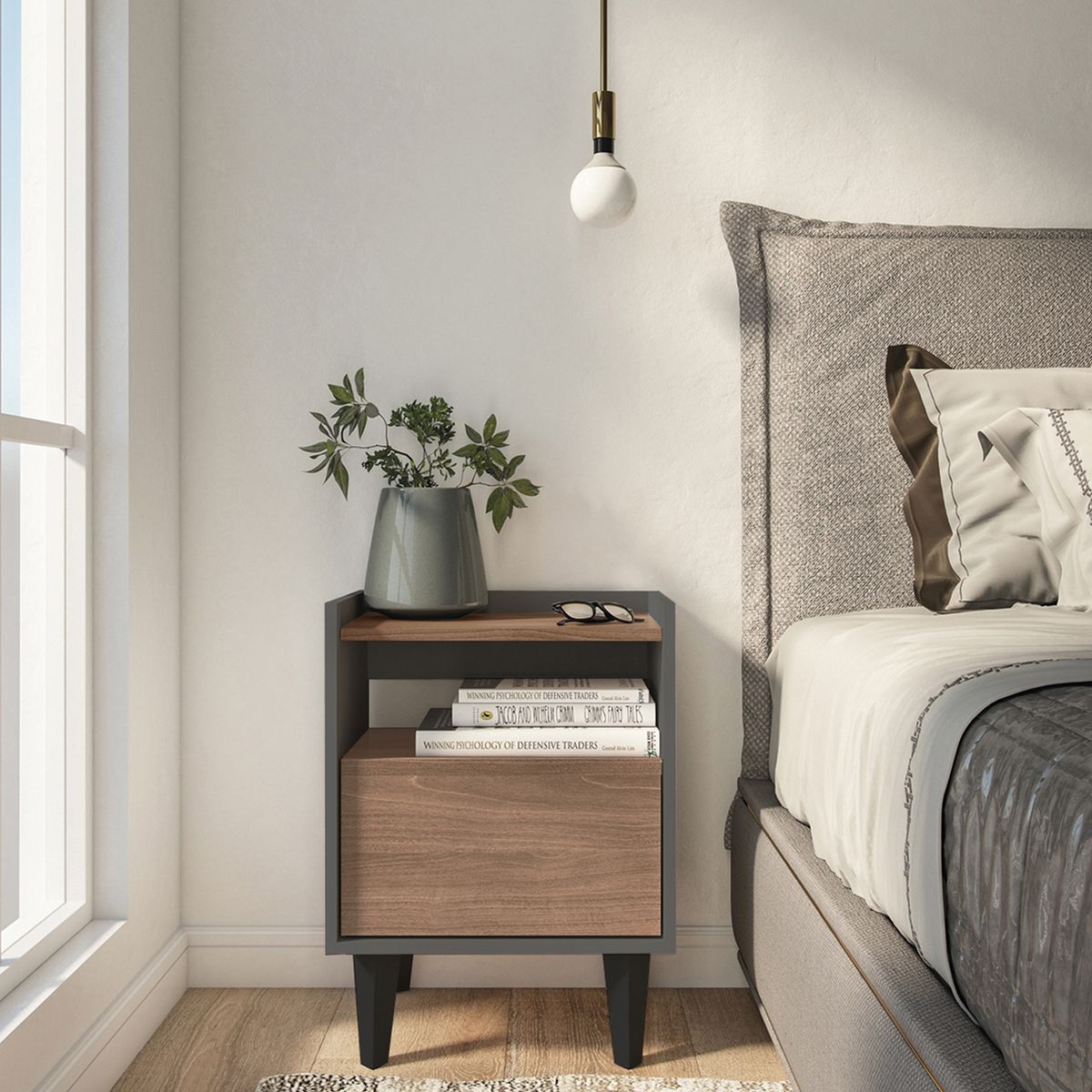 MEDULAR - Par de veladores Pop gris Medular