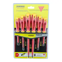 GENERICO - Set Kit Juego Destornilladores Electricos 6 Piezas Crownman