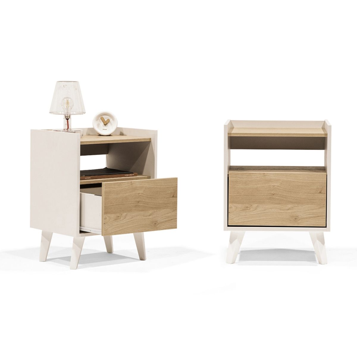 MEDULAR - Par de veladores Pop blanco Medular