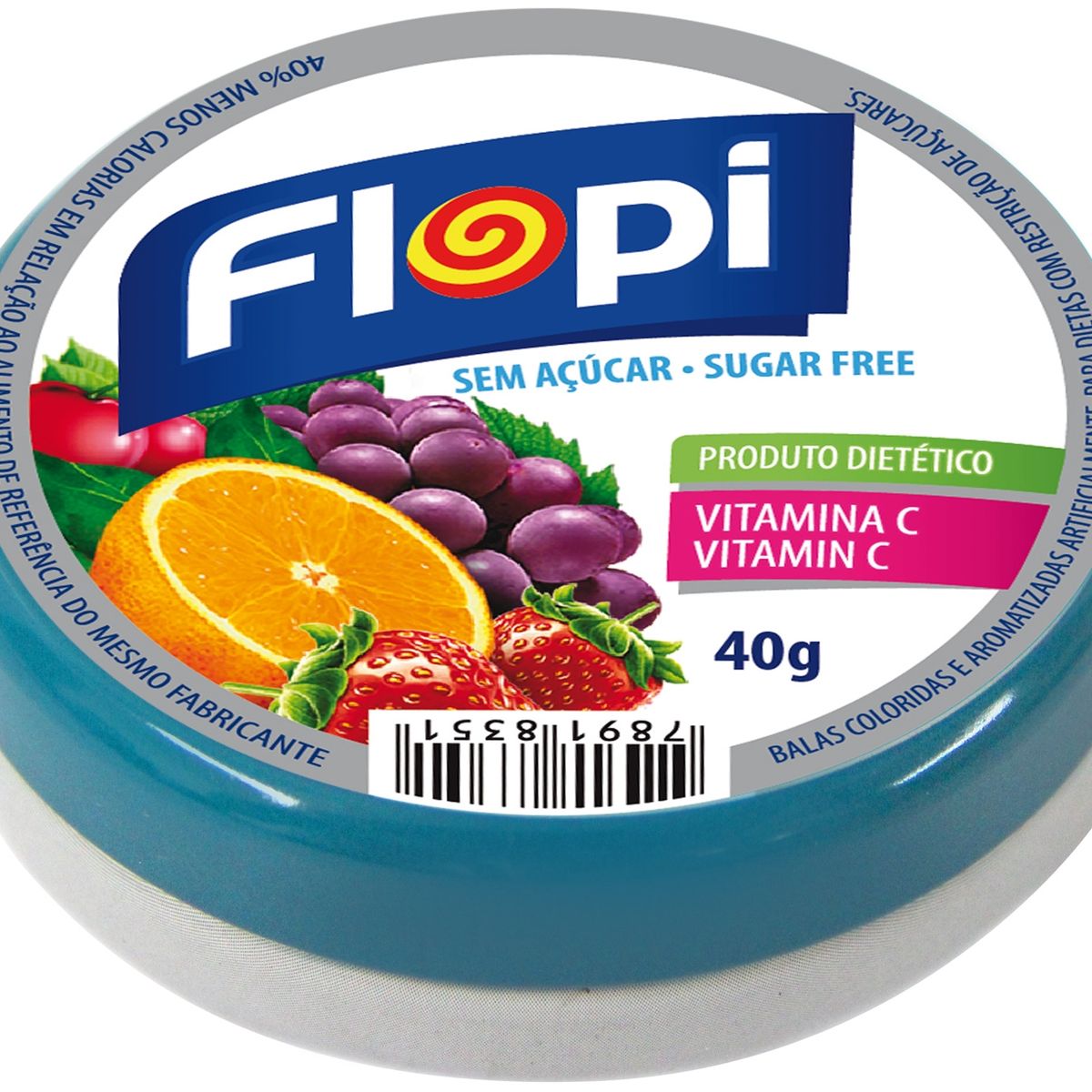 FLOPI - Flopi Pastillas sin azúcar sabor Multifrutas x 12