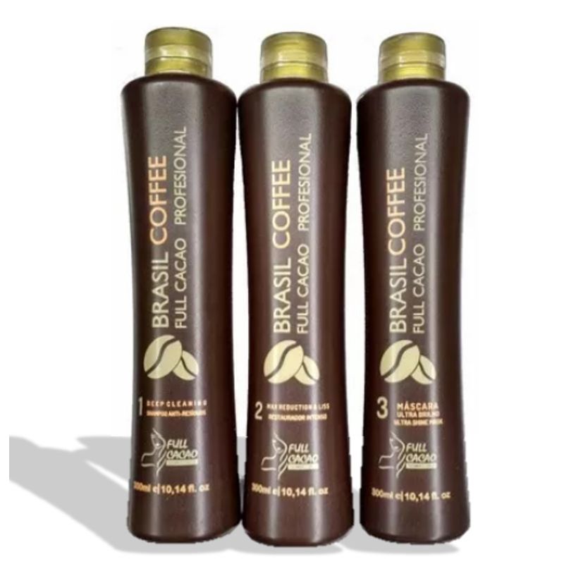 GENERICO - Kit X 3 Brasil Café 1000ml Alisante Cabello