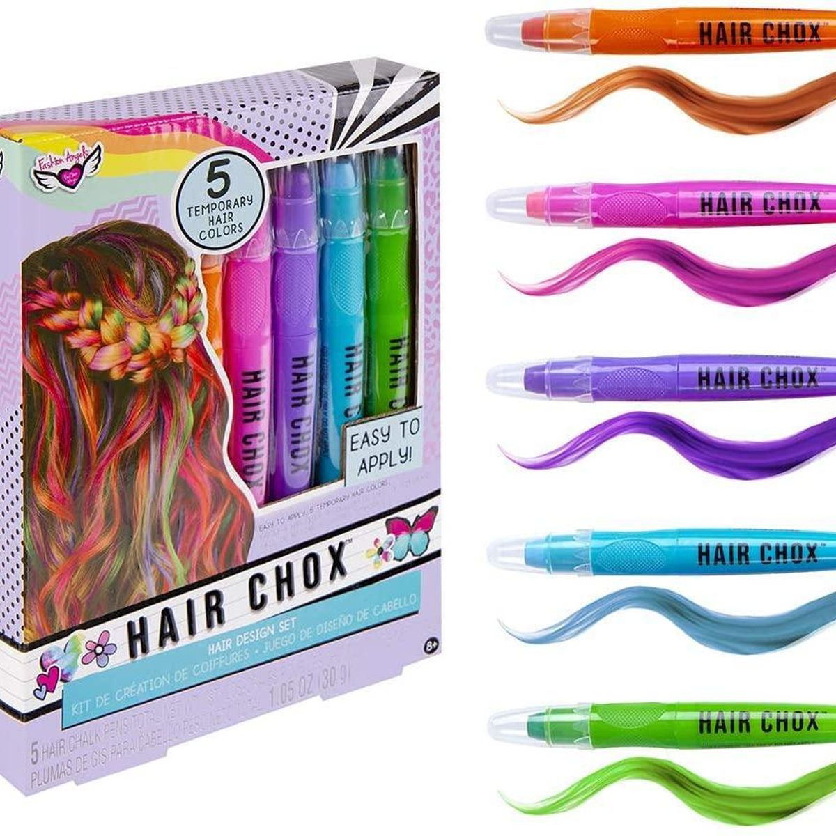 FASHION ANGELS - Lápices Tiza para el Pelo Fashion Angels Colores Vibrantes