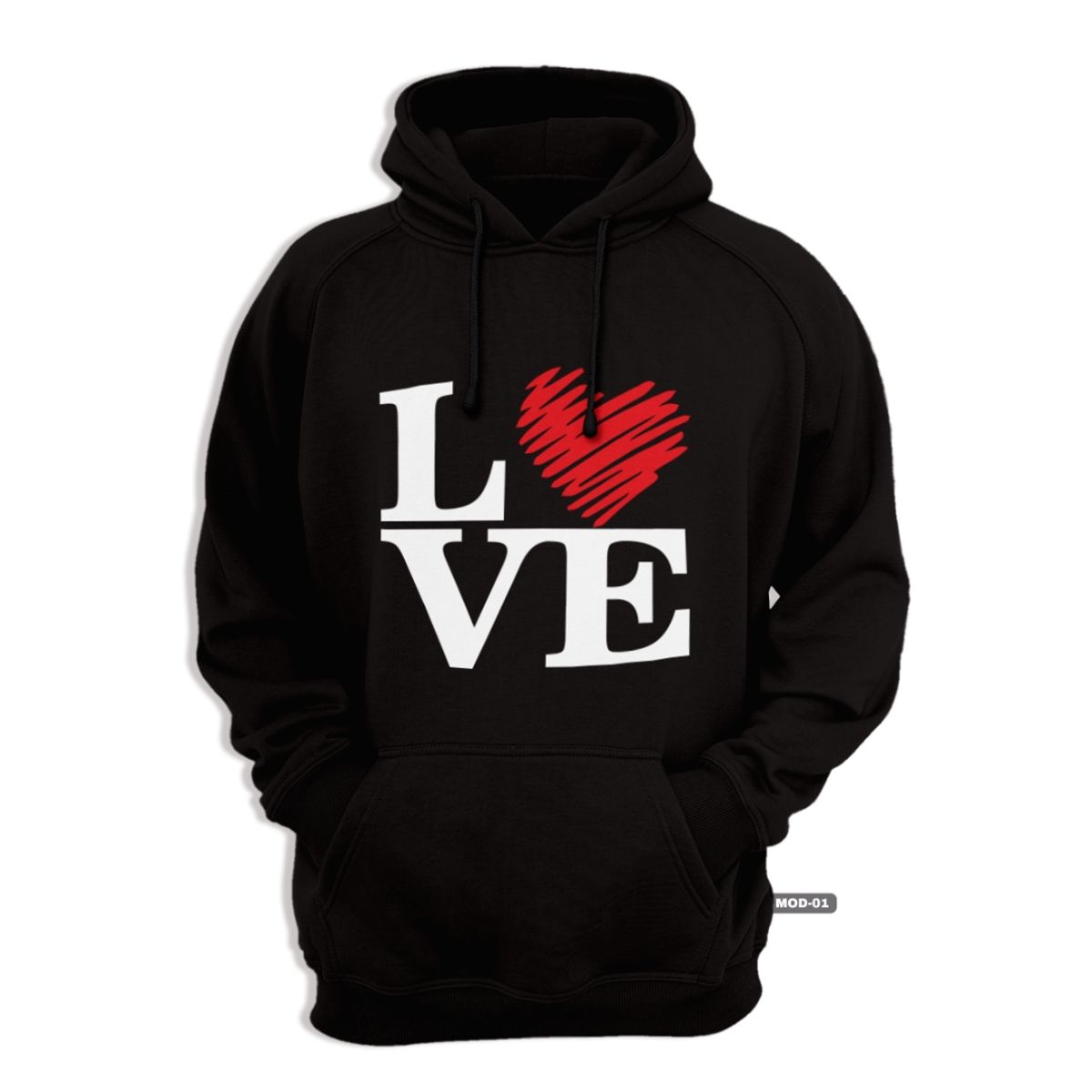 GENERICO - Polerón canguro con capucha estampado LOVE