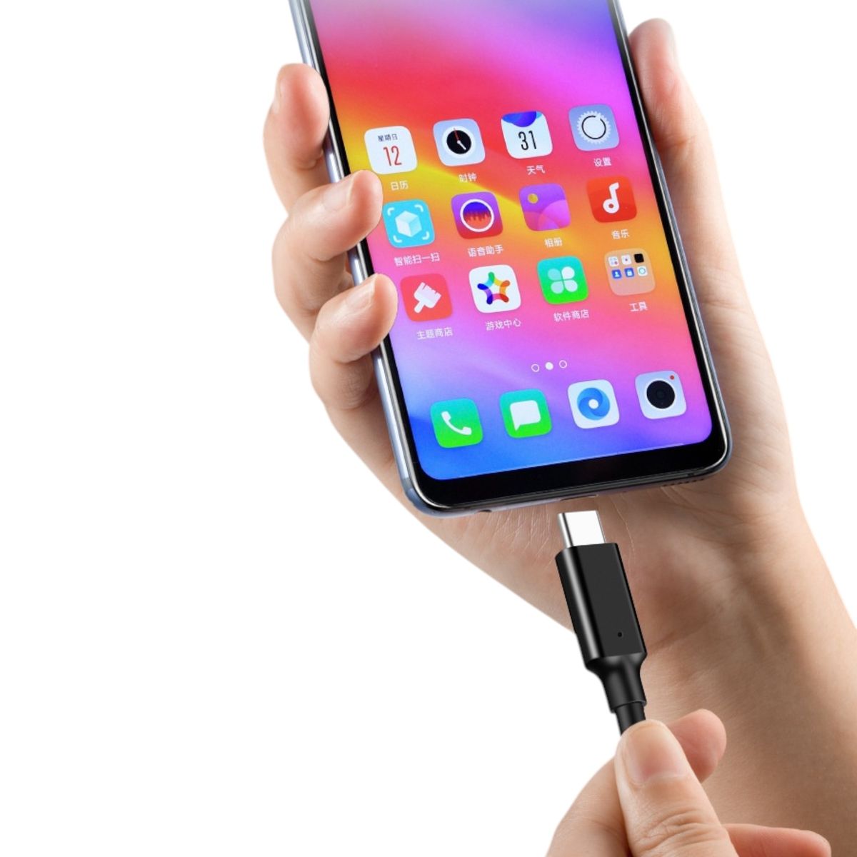 TECMASTER - Cable Tipo C A USB 2.5m Carga Rápida Multi Uso/ Android Auto