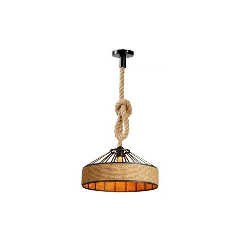 GENERICO - Lampara Colgante Cáñamo Vintage 30 cm PACK 2 UNDIDAES