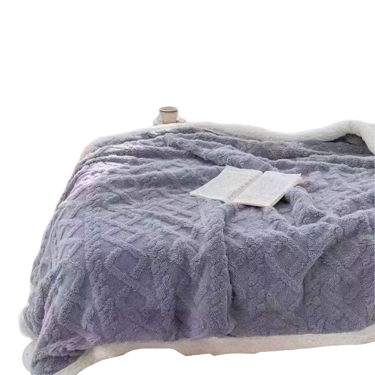 GENERICO - Frazada Con Chiporro Calentitas con diseñpo trenzado