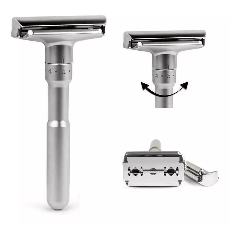 MAXCARE - Maquina De Afeitar Acero 10 Hojas Doble Rasuradora Gris