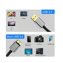 GENERICO - Cable de disco duro externo de usb a micro B 05M