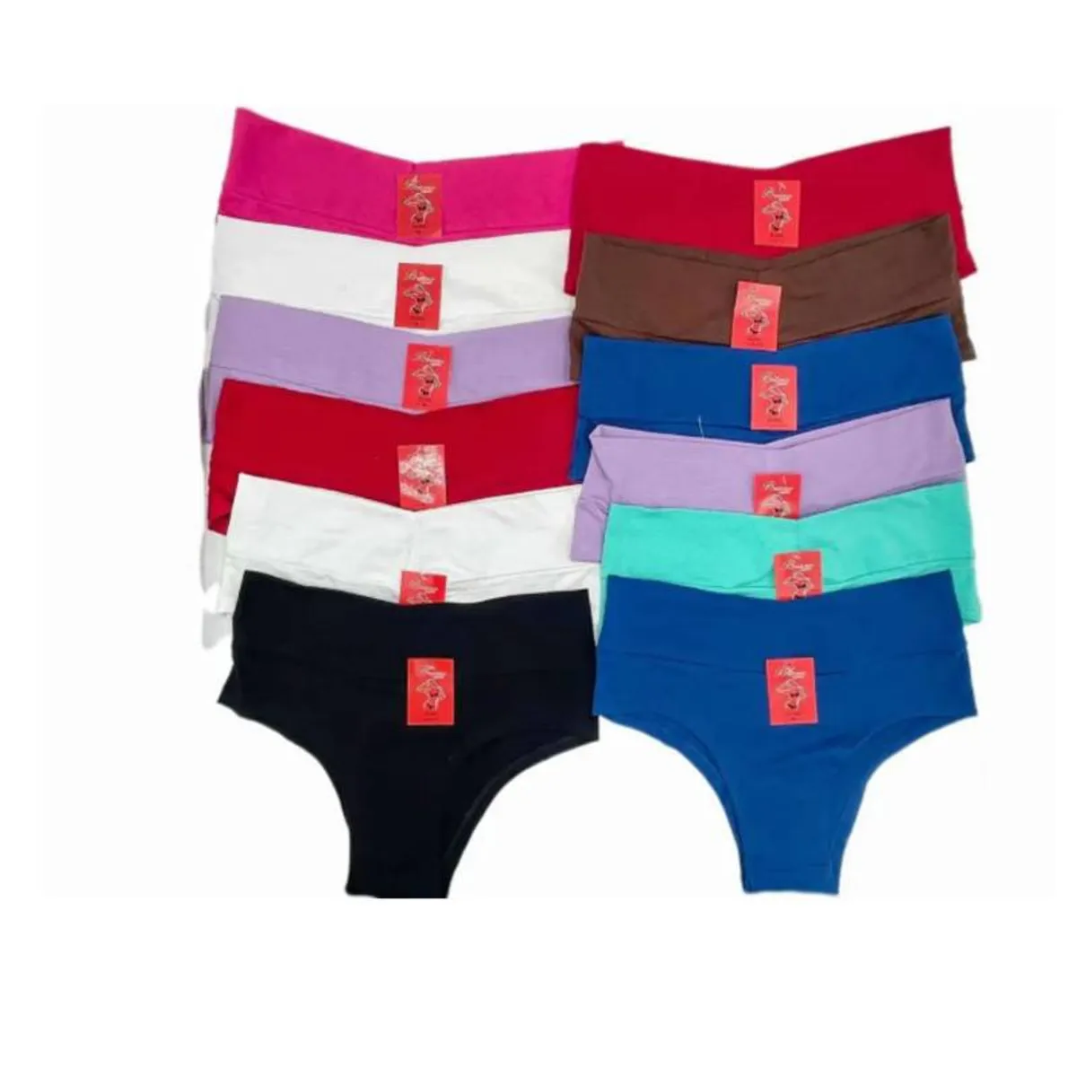 EVERSO - Pack 6 Calzones Bikinis Tiro Alto Algodón Nuevo Peruano.
