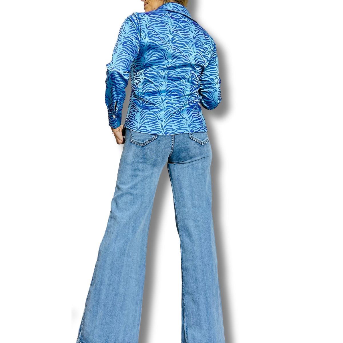 MICHELLE PIFFAUT - BLUSA MP SATÍN CEBRA