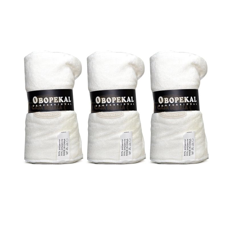 GENERICO - Set x10 Toallas blanco microfibra peluquería 45x85 Gms