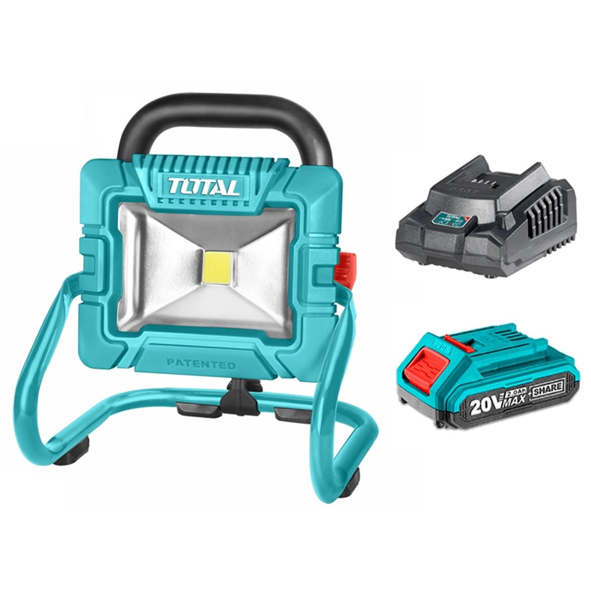 TOTAL TOOLS - Foco Led Portátil Inalámbrico 20v Exterior Bat Carg Total