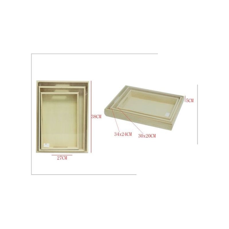 GENERICO - Pack 3 Mesa Bandeja De Madera Diferentes Tamaños