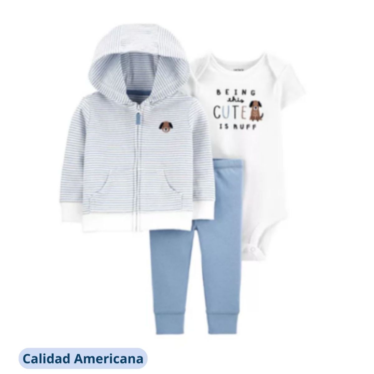 TEDMIMAK - Conjunto Bebe Niño Pack 3 Piezas Poleron Pantalón Body Tedmimak Cute