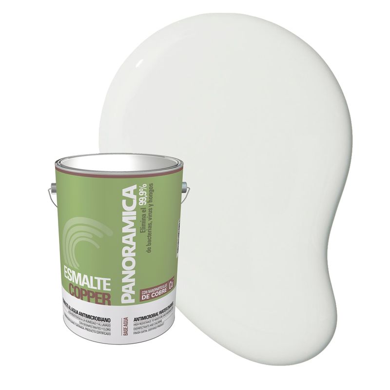PINTURAS PANORAMICA LTDA - Esmalte al Agua con Cobre  Satinado  Blanco  Galón