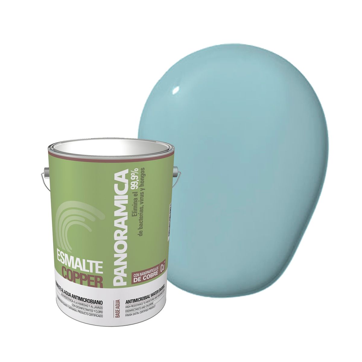 PINTURAS PANORAMICA LTDA - Esmalte al Agua Satinado Color Buenas Vibras Galón