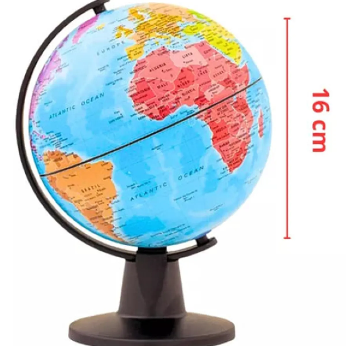 ADETEC - Globo Terráqueo Mapamundi Tecnodidattica Con Base 16 cm 1400