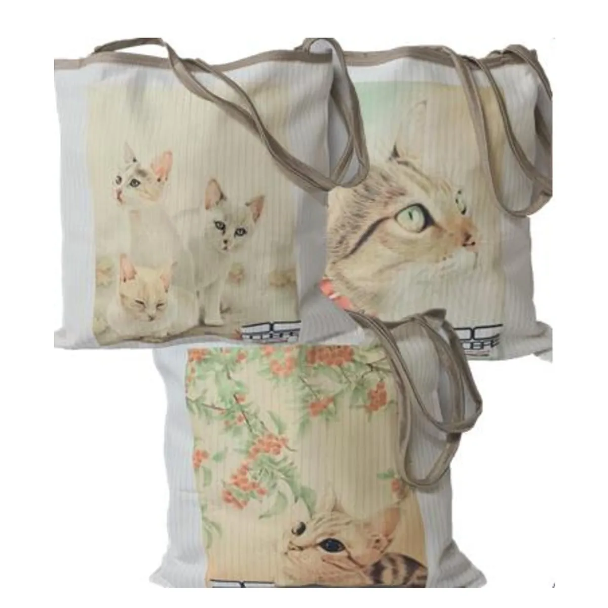 GENERICO - 3 BOLSOS COBRE GATOS ORIENTAL