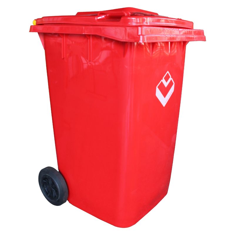 LORENZINI - Contenedor Basurero 240 Lts Rojo con ruedas