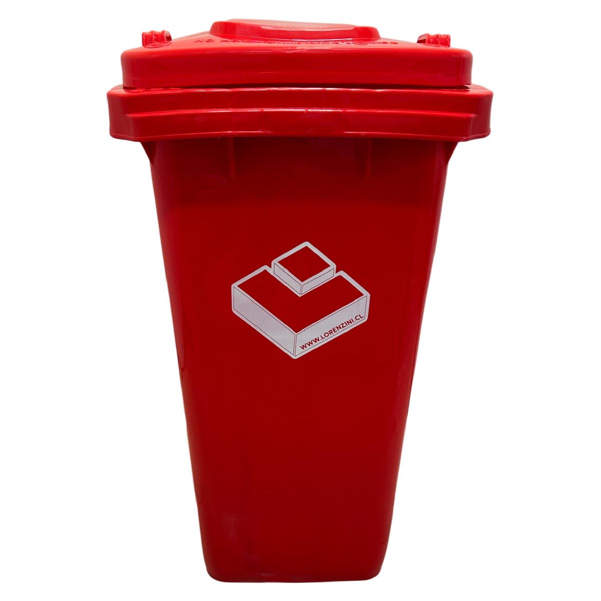 LORENZINI - Contenedor Basurero 120 Lts Rojo con ruedas