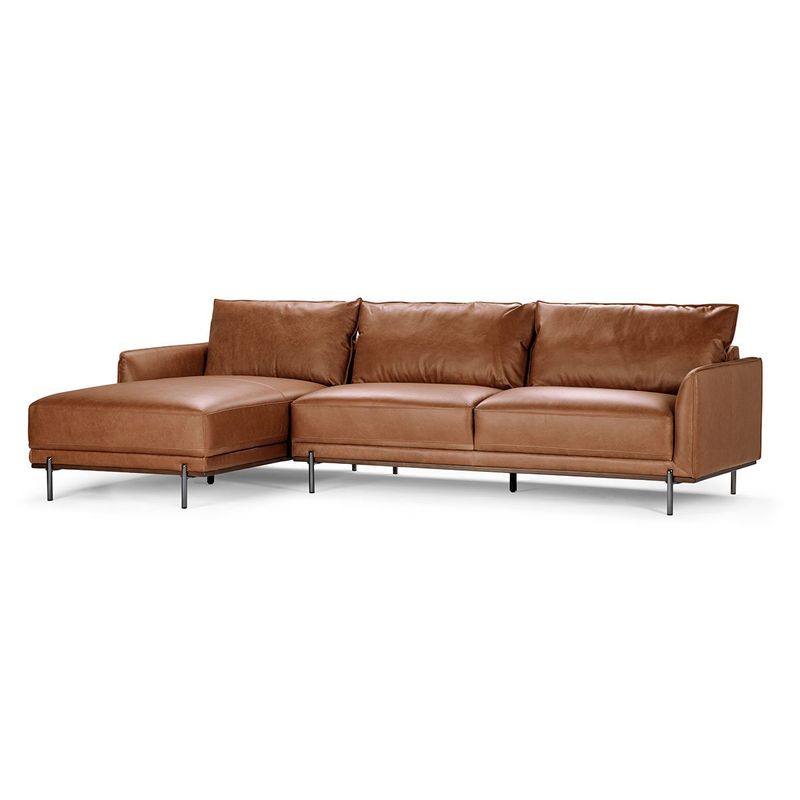 ROSEN - Sofá Seccional Rosen Westwood Izquierdo Cuero Camel