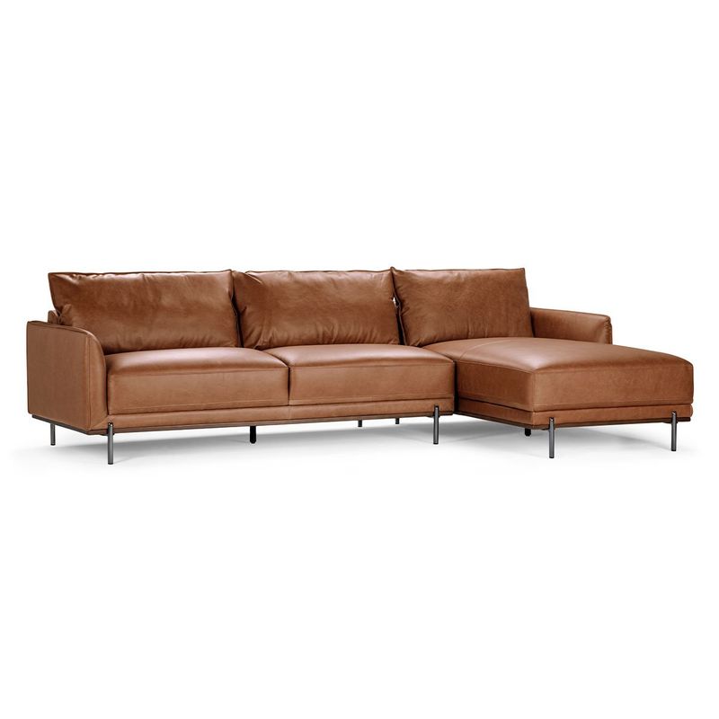 ROSEN - Sofá Seccional Rosen Westwood Derecho Cuero Camel