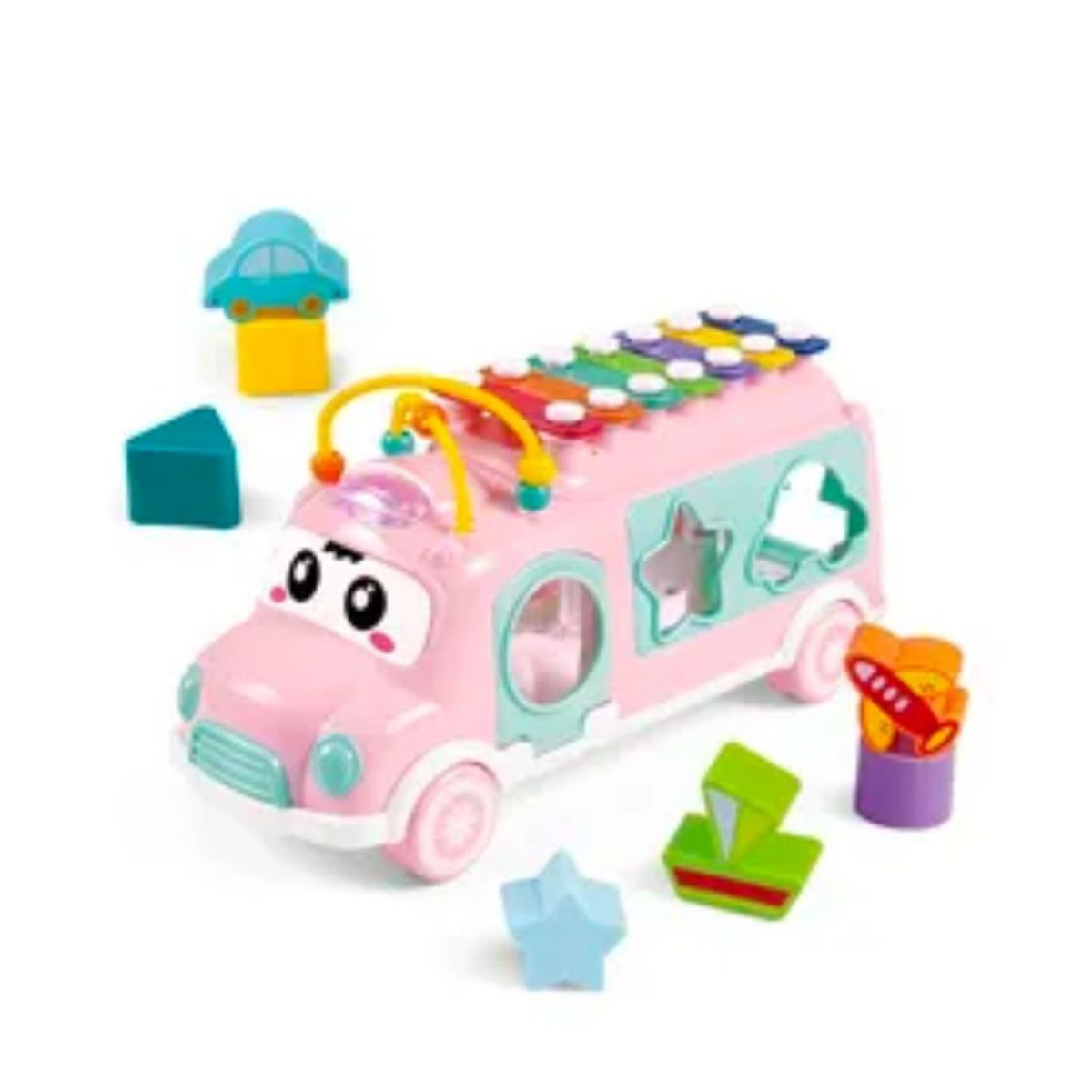 MUNDINFANS - BUS con Xilófono y piezas encaje rosado