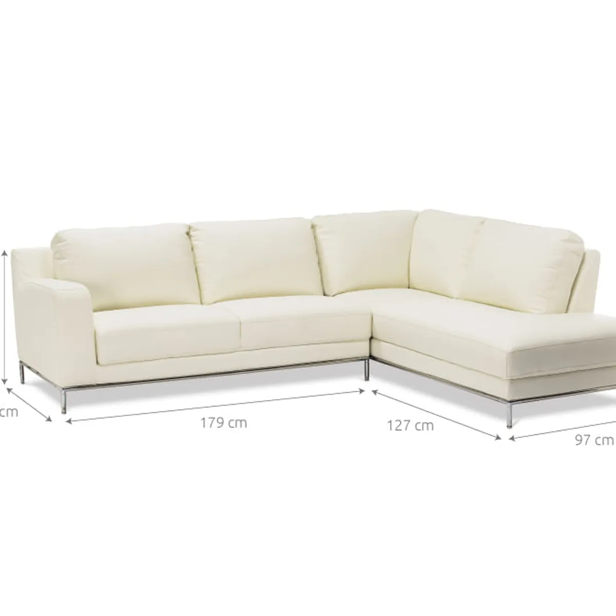 ROSEN - Sofá Seccional Rosen Kris Derecho Cuero Ivory