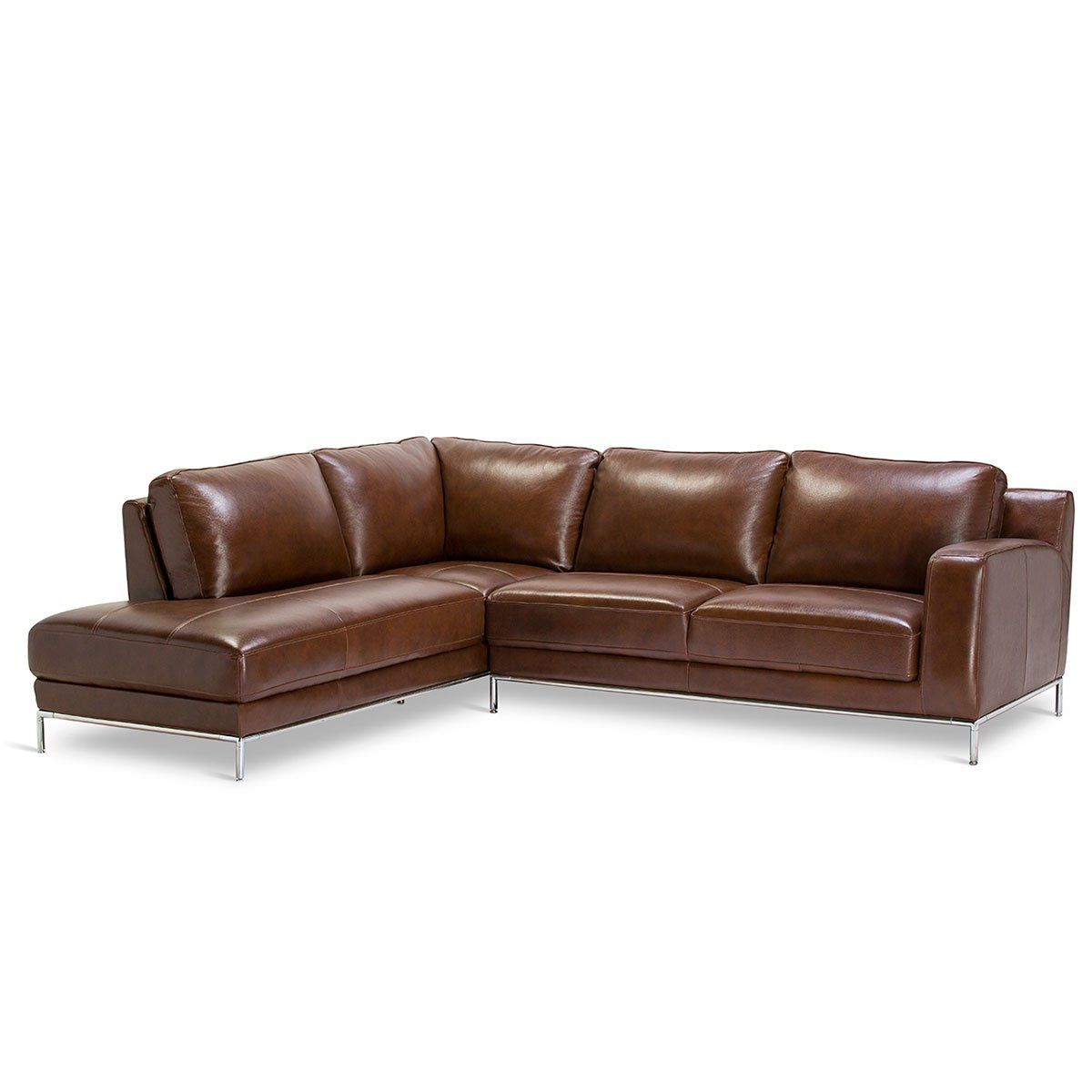 ROSEN - Sofá Seccional Rosen Kris Izquierdo Cuero Marron