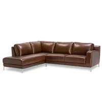 Sofá Seccional Kris Izquierdo Cuero Marron