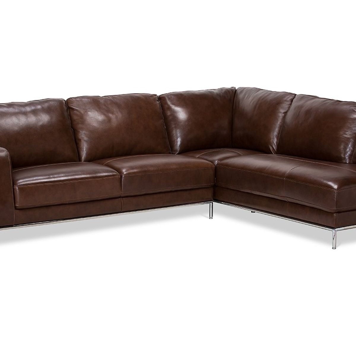 ROSEN - Sofá Seccional Rosen Kris Derecho Cuero Marron