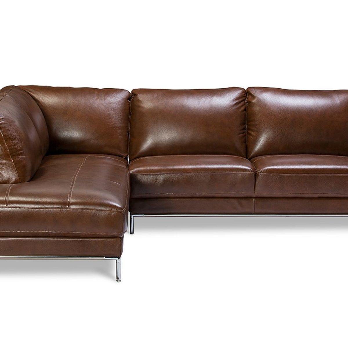 ROSEN - Sofá Seccional Rosen Kris Derecho Cuero Marron