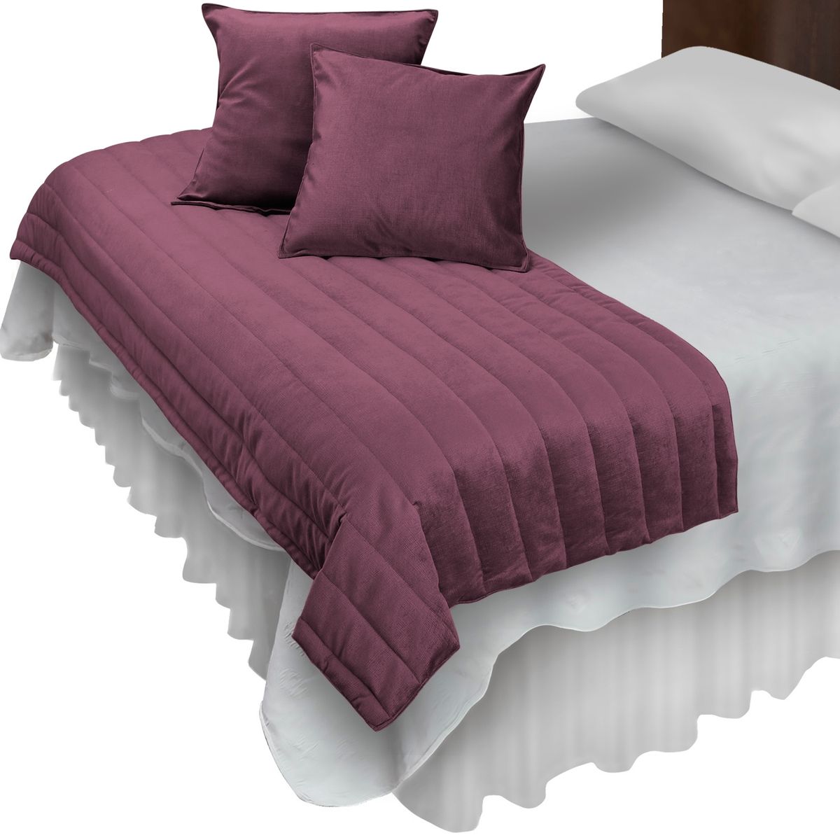 MALLORCA - Piecera Con Fundas Velvet Palo Rosa Reversible