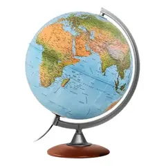 ADETEC - Globo Terráqueo Con Luz Y Base De Madera 30 cm Atlantis 1403