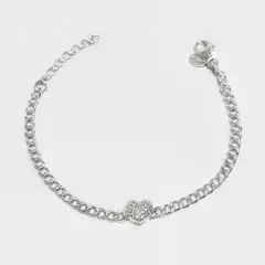 ROSETT - Pulsera groumet con corazón en circones Plata 925
