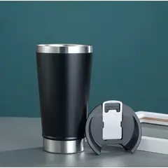 GENERICO - Vaso Térmico Cervecero Acero Inox Frio Y Caliente Premium Negro