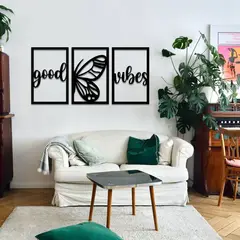 GENERICO - Cuadros Decorativos Buenas Vibras en Madera MDF 3mm