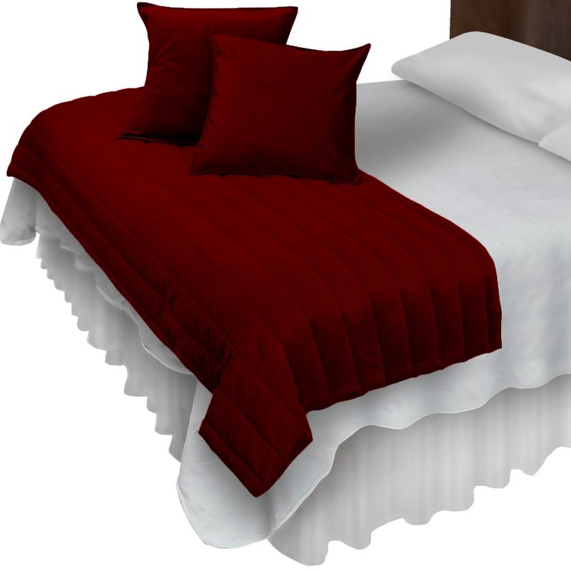 MALLORCA - Piecera Con Fundas Velvet Bordo Reversible