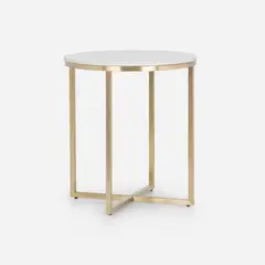 ROSEN - Mesa Lateral Borger 50 x 50 cm Metal Dorado