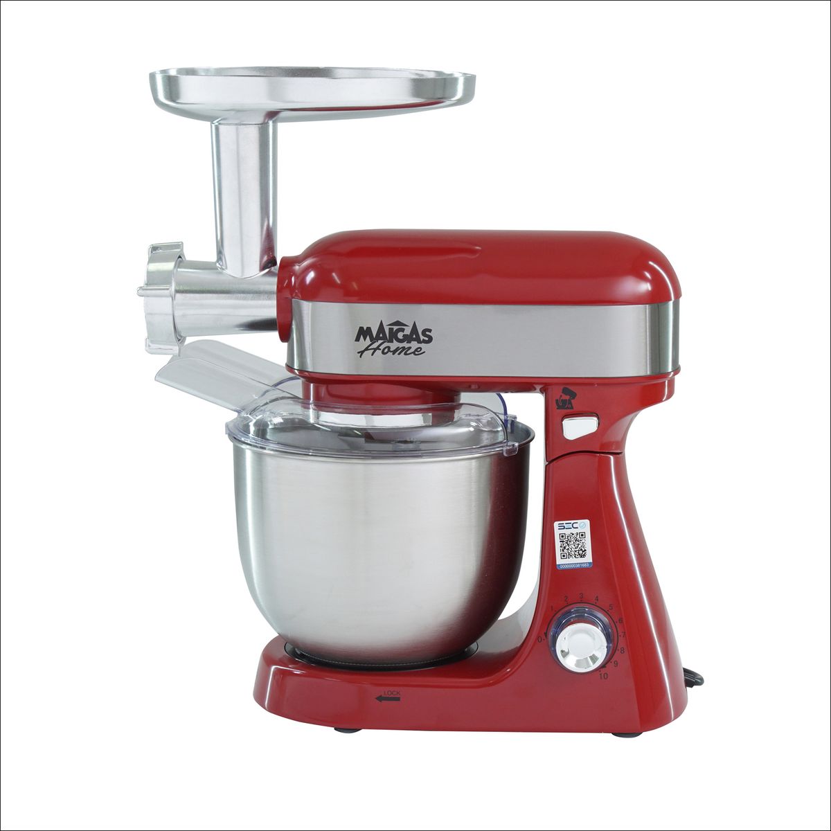 MAIGAS - Batidora Lorenzza Roja 5 LT + Molino de Carne 10 Velocidades SC265R