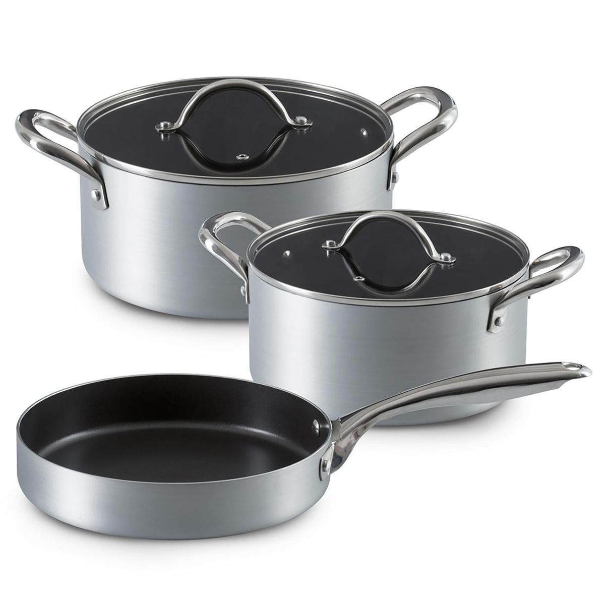 ILKO - Bateria Antiadherente 5 Piezas Silver Industrial Ilko