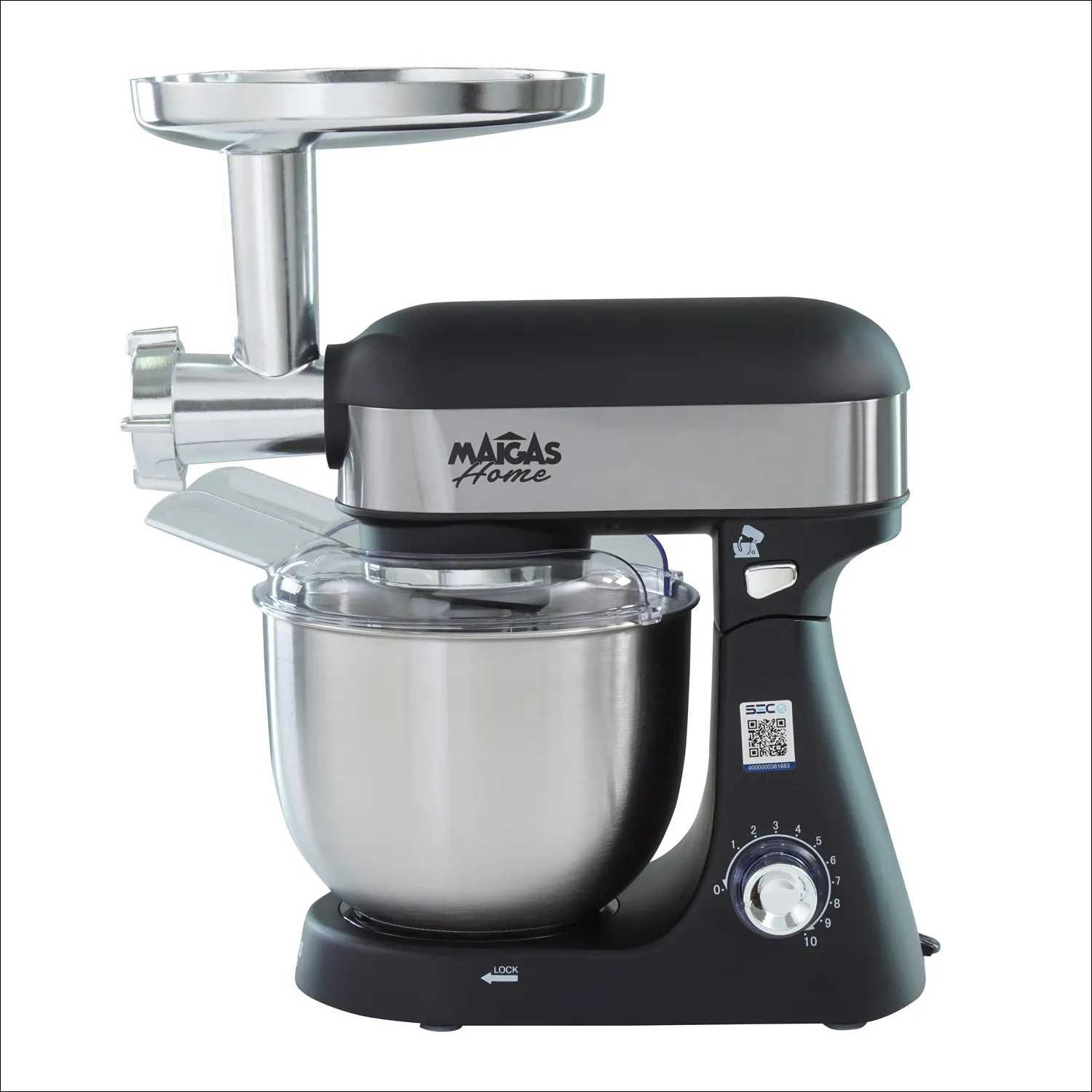 MAIGAS Batidora Lorenzza Negra 5 LT + Molino de Carne 10