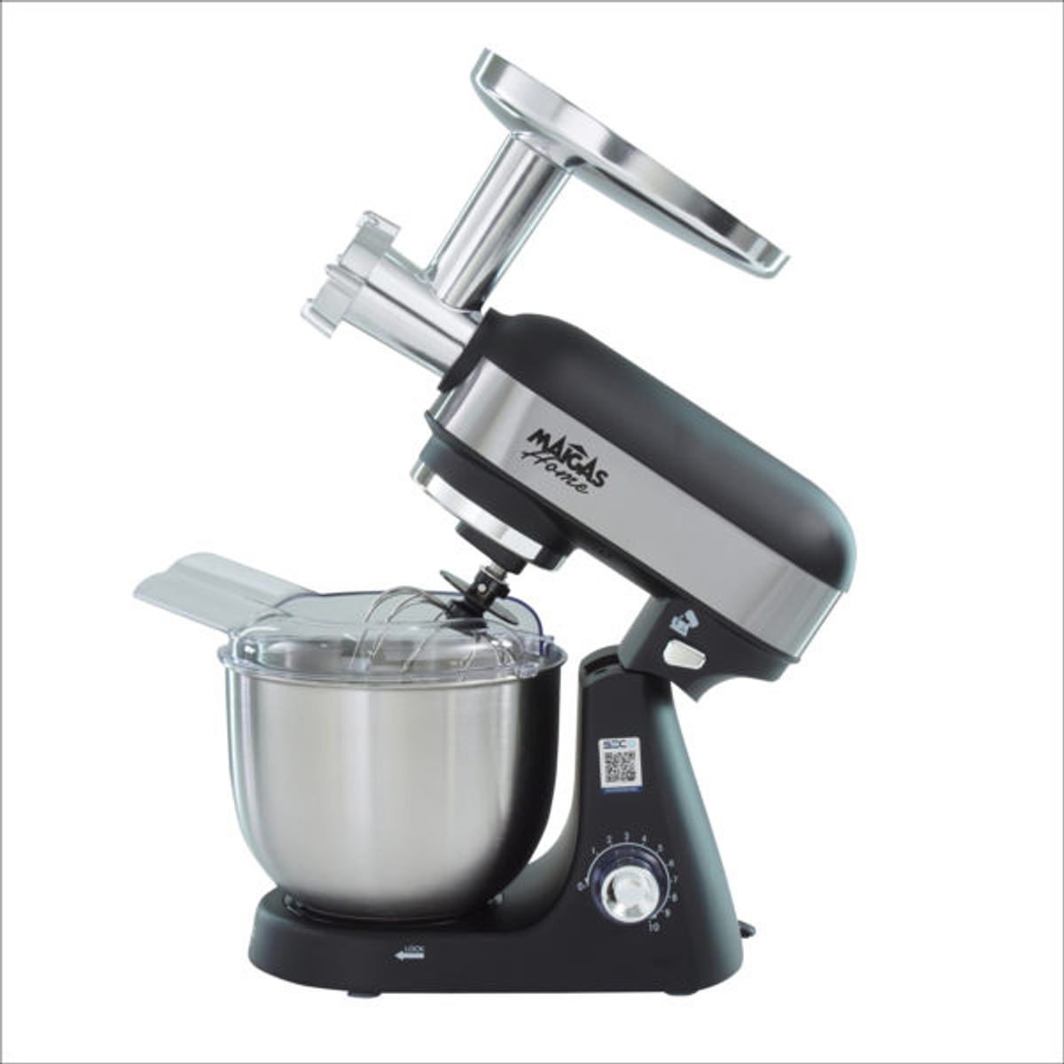 MAIGAS - Batidora Lorenzza Negra 5 LT + Molino de Carne 10 Velocidades SC265N