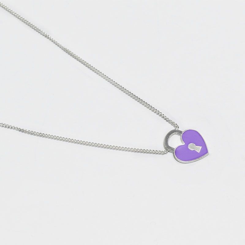 ROSETT - Collar groumet con dije de candado en forma de corazón
