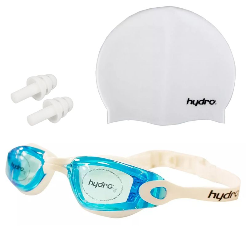 HYDRO - Set Natación Adulto Hydro®: Gorra + Lentes + Tapones Oído